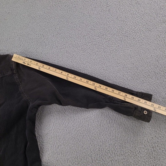 Vintage Levi's Corduroy Shirt Womens Large Black Thick Jacket Grunge 1/4 Zip - Picture 16 of 16